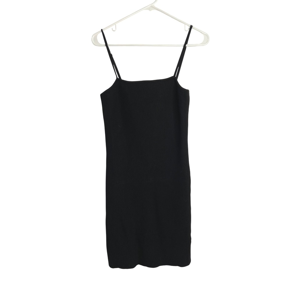 House Of Harlow 1960 Ribbed Tube Spaghetti Strap Mini Dress‎ Black Size Medium
